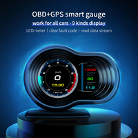 Medidor de Coche Multifunción WiiYii F9 OBD2, Velocímetro LED de 3 Pulgadas, Pantalla de Visualización Frontal HUD, Prueba de Frenado, Doce Idiomas, Ajuste Universal