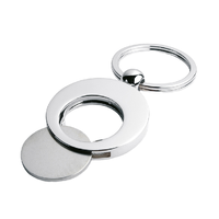 Porte-clés rond en métal avec logo, en forme de jeton de chariot de supermarché