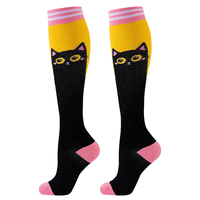 Chaussettes de compression tendance motif chat 20-30 mmHg pour infirmières, longues heures debout, voyages, grossesse, pour femmes et hommes