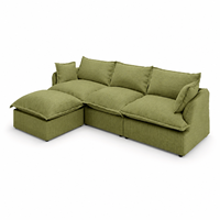Canapé modulaire en lin mélangé ATUNUS, rembourré de duvet, convertible, canapé nuage rembourré, siège profond confortable pour salon