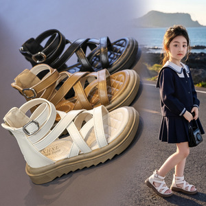 Nuovi Sandali Romani Estivi per Bambine, Scarpe da Principessa per Bambine, Suola Morbida, Casual, da Spiaggia, Leggeri e Traspiranti - Product Image 1
