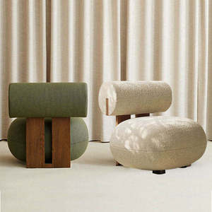 Sillón de Madera de Fresno de Diseño Nórdico, Sofá Moderno Acolchado para el Hogar, Oficina, Vestíbulo de Hotel, Sala de Estar con Detalles en Terciopelo - Product Image 1