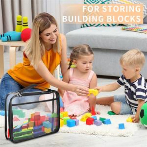 Papelera transparente Bliss con <span class=keywords><strong>caja</strong></span> de almacenamiento con cremallera Organizadores de juguetes ordenados y bolsas de almacenamiento Paquete de 2 tamaños y 4 - Product Image 5