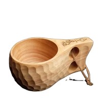 Tasse à café suspendue pour le camping en plein air, 400 ml, en bois d'acacia, avec couvercle, style européen, tasse à café bon marché pour le thé et le lait