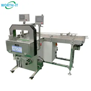 New Automatic Batch Strapping Pack Machine Conveyor Belt with Position Tape valcume Banding Machine