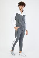 Ensemble de survêtement noir super slim pour homme, idéal pour le fitness, en molleton 70 % coton respirant, collection automne
