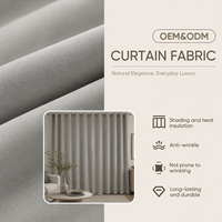 Tissu de rideau de luxe pour villa ColorTex OEM ODM, en mélange de polyester tissé enduit à trois couches, occultant à 95 %, isolant thermique