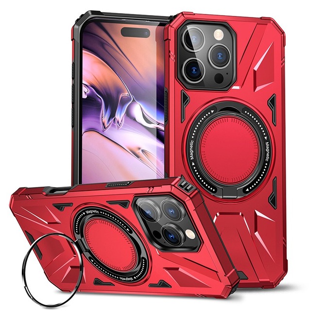 IPhone 16 Pro Max Magnetic Case: MagRing, Metal Stand, Military-Grade Protection, 16ft Drop-Shield There Is a Lens Cap.
