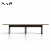 M & W Bureaux de luxe en bois moderne en forme de L Table de bureau en placage de patron Mobilier de bureau