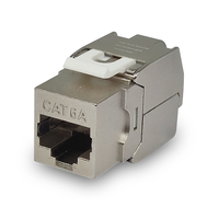 Connecteur Keystone et coupleur FTP Cat6A RJ45 8P8C entièrement blindés avec contacts en bronze phosphoreux plaqués or