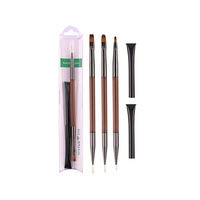 Produk baru 3 buah Set kuas kuku Gel nilon ujung ganda lukisan Liner Detail transparan mewah