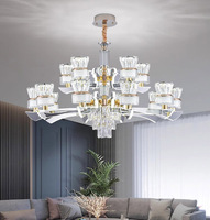 Décoration moderne de luxe pour hôtel et restaurant, grand lustre LED, lustre en cristal K9, luminaire suspendu