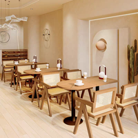 Tables et chaises de bar rectangulaires en bois modernes pour hôtel, salon, café et salon de thé