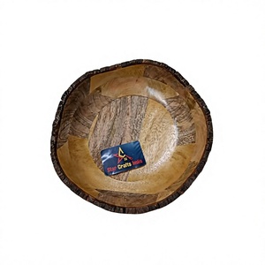 Bol en bois élégant 2026 pour servir les salades et l'usage en cuisine, fabriqué à la main en Inde, par Star Crafts India - Product Image 1