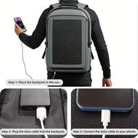 Mochila Solar para Portátil de Viaje, Mochila Delgada y Resistente para Negocios, Bolsa para Artículos Personales, Resistente al Agua, Bolsa para Computadora para la Universidad y la Escuela