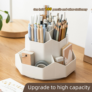 OEM ODM Porte-crayon de bureau portable à neuf grilles Porte-stylo rotatif de grande capacité pour étudiant - Product Image 3
