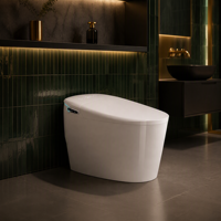 WC intelligent monobloc avec bidet électrique, siège chauffant, veilleuse, télécommande sans fil et design sur pied