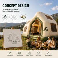 Tente gonflable géante personnalisée, imperméable et résistante à l'usure, avec airbag, adaptée au camping en plein air et aux zones de vacances