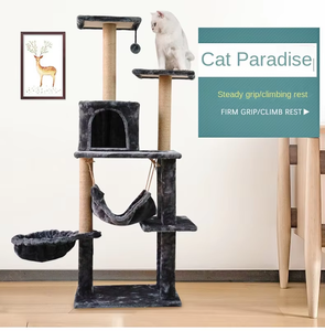 Großhandel umwelt freundliche benutzer definierte Sisal & Holz 5-stufige große Kratz baum Turm mit Karton verpackung - Product Image 4