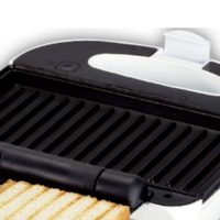 Machine à sandwich blanche détachable 2 en 1 Machine à gaufres électrique pour petit-déjeuner grill ouverte à 180 ° pour la maison
