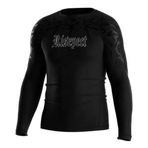 เสื้อรัดกล้ามเนื้อ MMA สีดำแบบซับลิเมชั่นเต็มตัว สำหรับ BJJ ศิลปะการต่อสู้ ออกแบบเฉพาะบุคคลสำหรับการฝึกซ้อมและการแข่งขัน - Product Image 1