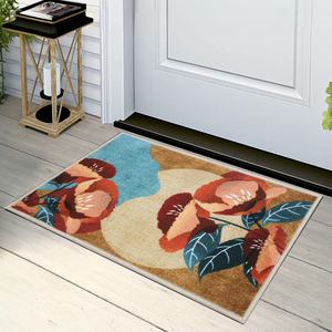 Tapis d'entrée commercial en nylon et TPR, motif floral abstrait, antidérapant, facile à nettoyer, 40*60/45*75/50*80/60*90, impression personnalisée - Product Image 1