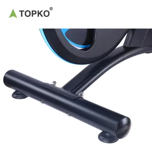 TOPKO มู่เล่หมุนแม่เหล็กสำหรับใช้ในบ้าน,ที่ปั่นจักรยานออกกำลังกายสีดำแบบพกพาสำหรับใช้ในอาคารในโรงยิมปั่นจักรยาน