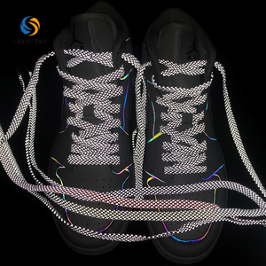 Lacets de chaussures plats en polyester réfléchissants 3M colorés et tendance pour baskets, lacets de chaussures <span class=keywords><strong>extra</strong></span> larges de 9 mm - Product Image 1