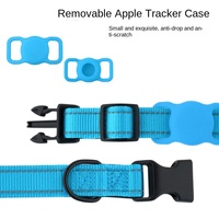 Collier réfléchissant multicolore pour animaux de compagnie avec support AirTag, en tissu de plongée doux rembourré, avec clip en D soudé, réglable – Produits pour animaux