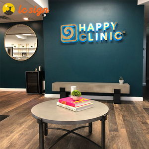 Thép không gỉ không thấm nước Tên Logo Backlit dấu hiệu 3D chiếu sáng logo dấu hiệu công ty điện kinh doanh 3D kim loại Logo - Product Image 4