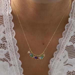 Collar MICCI con Colgante de Cuentas de <span class=keywords><strong>Acero</strong></span> <span class=keywords><strong>Inoxidable</strong></span> Chapado en Oro de 18K, Resistente al Agua y al Deslustre, para Mujer - Product Image 1