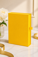 Boîte à tiroir rigide jaune personnalisée avec pelliculage mat, emballage cadeau haut de gamme pour bijoux, cosmétiques et soins de la peau, OEM, MOQ 1 pièce, directement de l'usine