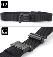 Ceinture de sport de plein air tactique pour hommes 3.5cm Stretch automatique métal toile polyester tendance cent nylon pour pantalon de golf