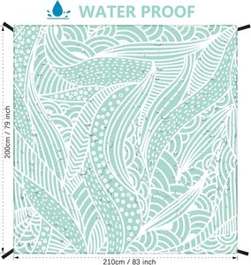 <span class=keywords><strong>Tapis</strong></span> <span class=keywords><strong>de</strong></span> plage anti-sable imprimé sur mesure, imperméable et à motifs, avec 4 piquets, grand <span class=keywords><strong>tapis</strong></span> <span class=keywords><strong>de</strong></span> pique-nique portable pour les voyages et la randonnée - Product Image 3