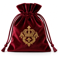 Pochette à bijoux en velours doux en gros, sac en velours à cordon avec logo personnalisé pour bagues, colliers, boucles d'oreilles, emballage cadeau et rangement de bijoux