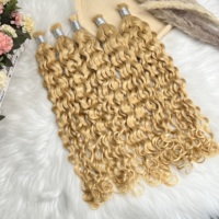 Capelli Umani Grezzi Vietnamiti Boho Ondulati, Bulk 613, per Intrecciare, 22 Pollici, Estensioni Bionde per Trecce