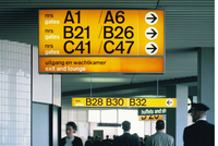 Ensemble de signalétique professionnelle pour aéroports avec points d'assistance pour la station d'accueil des objets perdus et de la sécurité