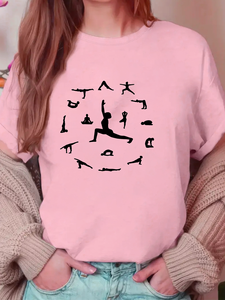 Camiseta de <span class=keywords><strong>Mujer</strong></span> de Verano, Tejida, Elegante, Transpirable, Anti-Pilling, Ecológica, con Estampado Humano en Azul Claro, Económica - Product Image 4