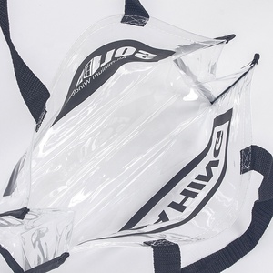 Thời Trang Tùy Chỉnh Logo In Không Thấm Nước Tái Sử Dụng Đa Chức Năng Rõ Ràng <span class=keywords><strong>Pvc</strong></span> Shopping Hand <span class=keywords><strong>Bag</strong></span> Transparent Bãi Biển Tote <span class=keywords><strong>Bag</strong></span> - Product Image 4