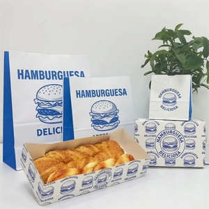 Bolsa de Papel Kraft con Logotipo Personalizado, Bolsa SOS sin Asas para Comida Rápida, Hamburguesas, Papas Fritas, Bolsa de Embalaje para Llevar - Product Image 2