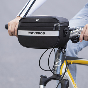 <span class=keywords><strong>Bolsa</strong></span> de Tubo para <span class=keywords><strong>Manillar</strong></span>, Cesta para Bicicleta, <span class=keywords><strong>Bolsa</strong></span> de Cuadro Delantero, Bolsas para Bicicleta <span class=keywords><strong>ROCKBROS</strong></span> B27, Gran Capacidad, Impermeable, para Ciclismo, 1 Pieza/<span class=keywords><strong>Bolsa</strong></span> OPP, Negra - Product Image 1