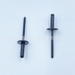 Rivets aveugles Shuangxuan 4x13.5 à tête ronde noire peinte en aluminium et plastique pour fixation automobile - Product Image 1