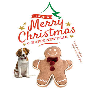 Cama de Lujo para Mascotas con Forma de Hombre de Jengibre Navideño, Adorable Cama para Perros y Gatos con Collar y Lazo - Product Image 2