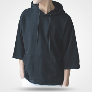 Sudadera con Capucha Extra Grande para Hombre, Color Sólido, Algodón French Terry, Informal, con Bolsillos, Corte Regular, para Otoño - Product Image 3