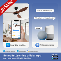 Ventilador de Techo 1stshine con Aspas de ABS con Aspecto de Madera, Compatible con Alexa y Google, Ultra Silencioso, con Luz LED Regulable, de Alta Eficiencia y Resistente