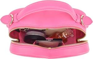 Bolso bandolera de piel vegana personalizado de fábrica con forma de corazón para mujer, bolso de hombro con cierre de cremallera para chica - Product Image 4