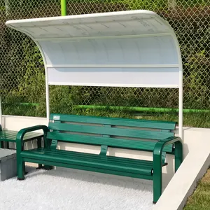 Chaise extérieure publique court de tennis banc de repos salon en aluminium avec auvent à vendre