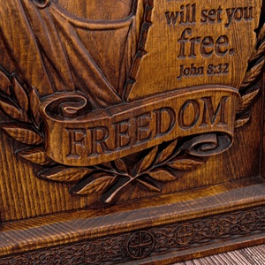 Placa de Madera con Retrato de Jesús Cristiano, Versículo Bíblico, Regalo Religioso de Libertad para Decoración de Pared de Iglesia u Hogar - Product Image 6