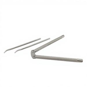 Pince à dénuder manuelle en métal chromé et jeu de pics - Product Image 1