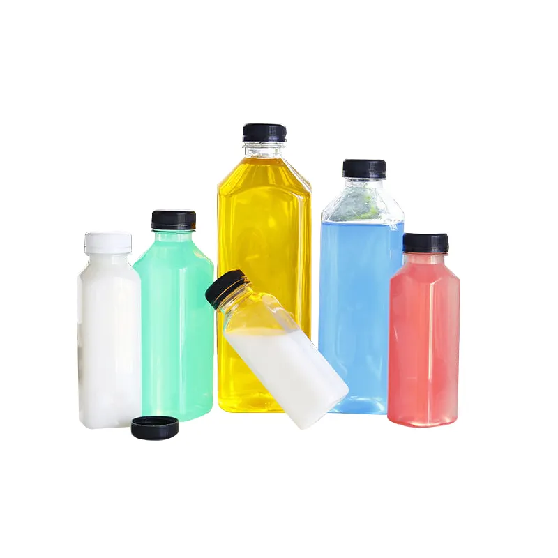 Bouteille en carton de lait 500ml 1000ml couleur personnalisée mignon sans BPA jus boîte carrée acrylique plastique carton de lait bouteille d'eau